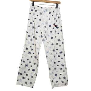 Snowflake Pattern Boston New England Patriots Embroidered Pajama Pants